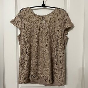 Elegant Lace Top in Tan